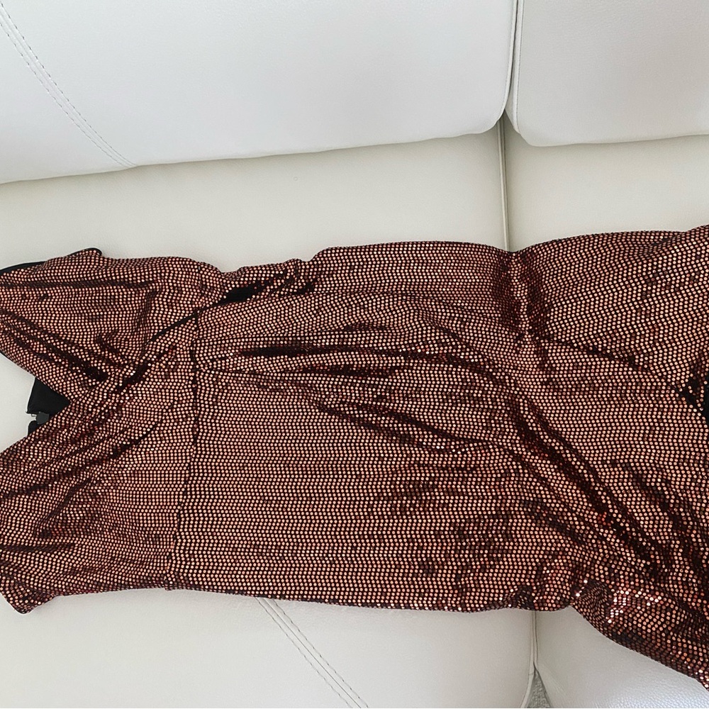 Guess Shimmering Copper Mini Dress